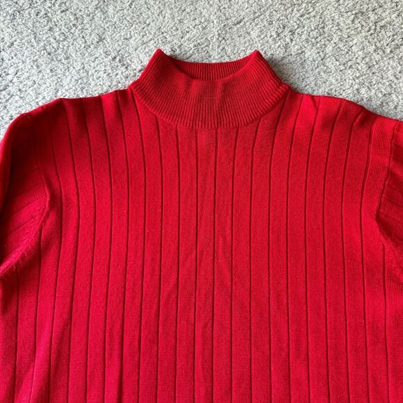 NEW Vintage Charter Club Sweater Womens Medium Red Wool Blend Holiday‎ Christmas - Picture 1 of 9